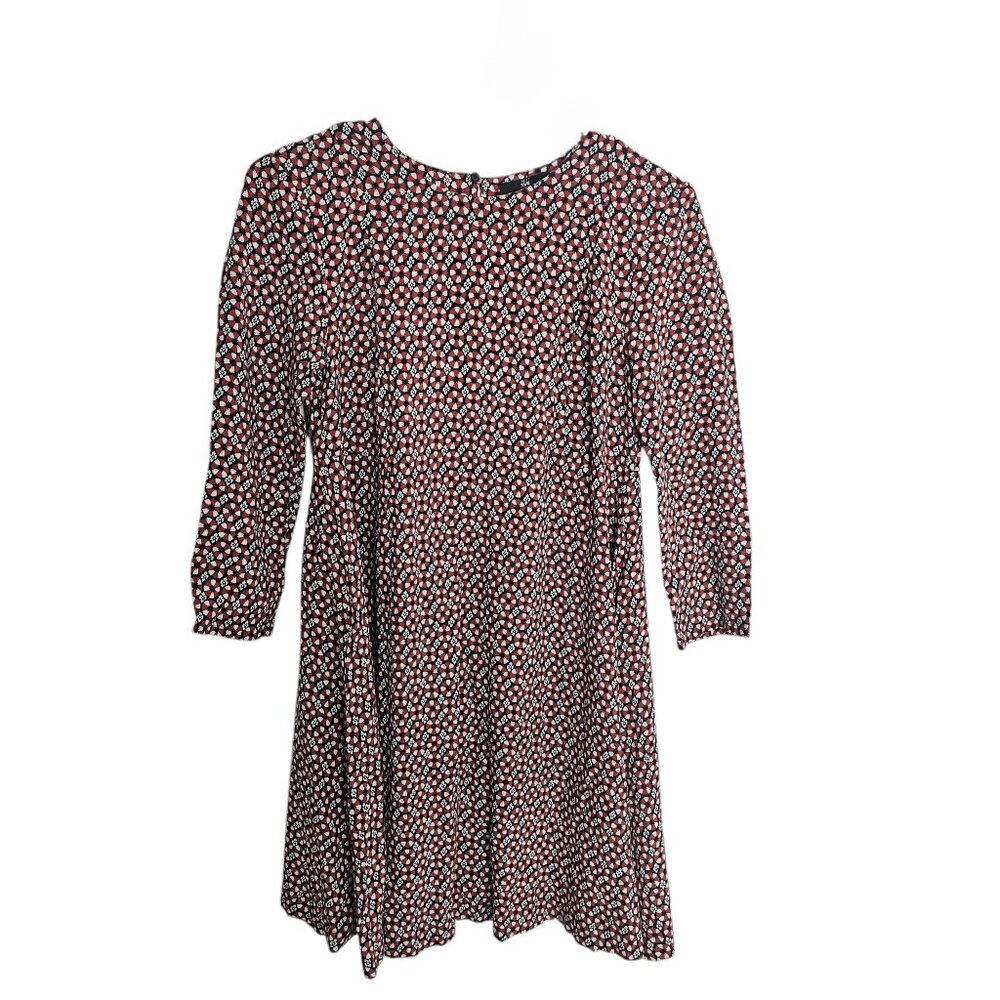 H&M Nautical Coastal Inspired Blue Red Geometric Floral Print Tunic A-Line Dress